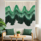 Tiamon Boho Wall Decor - 59''W x 35.4'' L Macrame Wall Hanging Dip-Dye Large Tapestry Art for Home Bathroom Farmhouse Bedroom Living Room Office Natural Modern Rustic Decoration