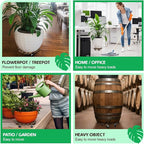 2 Pack Plant Stand with Wheels, Plant Caddies with 360° Lockable Smooth Sliding Wheels Durable Sturdy, Outdoor/Indoor Heavy Duty Rolling Plant Stand for Plant Pot,Flower Pot (Dark Brown 14")