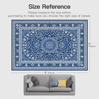 Lofus 6x9 Area Rugs for Living Room, Machine Washable Non-Slip Area Rug, Low Pile Large Rugs for Bedroom, Kitchen, Dining Room, Home Office, Vintage Oriental Print Rug, Dark Blue with White