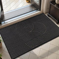 Tangsoo Black Geometric Easy Jute Rug, 2x3 Washable Ultra Thin Foldable Rug for Entryway, Non-Slip Rainbow Outdoor Mat Throw Carpet for Kitchen Bedroom Front Porch Doorway Entrance