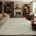 6x9 Washable Rug Vintage Fade Resistant Boho Distressed Non-Slip Indoor Large Carpet Low Pile Lightweight & High-Traffic Safe for Bedroom, Dorm, Playroom - Farmhouse Decor