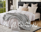 KyraHome 100% Organic Cotton Blanket 90"x90" Queen Muslin Blankets for Adults, Bed, Plant Dyed, Breathable Gauze Bedspread, Coverlet, All Season, Light Grey