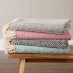 DII Diamond Stitch Woven Throw, Organic Modern, 50 x 60, Rose