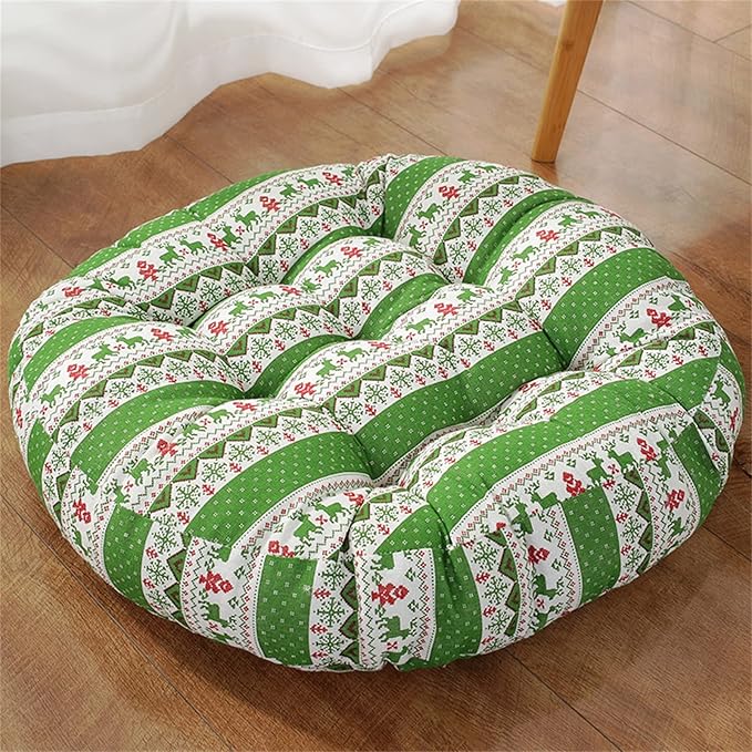 Large Round Floor Cushion, Comfortable Cotton and Linen Boho Meditation Pillow Tatami Seating Cushion for Room Reading Book Nursery Room Balcony,R,60 * 60cm