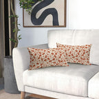 Burnt Orange Floral Pillow Covers 12x20 Set of 2 Vintage Rustic Old Style Cute Flower Cream Print Rectangle Decorative Outdoor Pillowcases Fall Farmhouse Throw Cushion Case Couch Sofa Bed Decor
