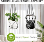 Macrame Plant Hanger - Fits 4 to 13 inches Pots for Indoor Outdoor, 35"/29"/23" Different Sizes Set, Gray (POTS NOT Included)