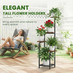 TOSKING 5 Tier Metal Anti-Tip Plant Stand indoor, Wide Base for Pots, Child and Pet Friendly ,Heavy Duty Plant Shelf ,Corner Shelf, Flower Pot Stand for Multiple Plants, Indoor Plants Tiered Stand for Living Room Balcony Garden Patio Bedroom(Black and ...