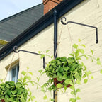Metal Hanging Plant Hooks, 2 Pack 10 Inch Wall Hooks for Hanging Plants, Bird Feeder, Flower Basket, Wind Chimes, Indoor Outdoor (Black)