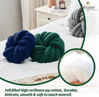Uvvyui Knot Pillows, 14 Inch Decorative Throw Pillows Round Pillows Cushion, Soft Handmade Knotted Ball Pillow Plush Cushion Home Decor for Bed Couch Living Room (Dark Green, 14 Inch)