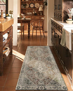 DEXI Kitchen Mats for Floor Cushioned, 23x59 Extra Large Wide Runner Rug Non Slip, Waterproof Soft Comfort Standing Padded Anti Fatigue Decorative, Cream Red