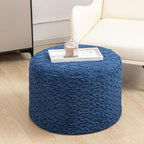 Round Pouf Ottoman 20 x 20 x 14 Inches Boho Poof Home Decor Floor Pouffe Ottoman Foot Rest for Couch Sofa Bean Bag Chairs Living Room Bedroom (Royal Blue)