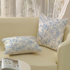 Baby Blue Pillow Covers 20x20 Set of 2 Blue and Cream Floral Chinoiserie Throw Pillows Vintage Rustic Toile Flower Decorative Pillowcase Outdoor Chinoiserie Decor Cushion Case for Couch Sofa