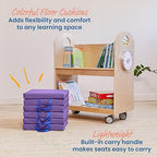 ECR4Kids SoftZone Square Floor Cushions with Handle, Flexible Seating, Purple, 6-Piece