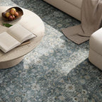 Washable Area Rugs 5'x7' Non-Slip Vintage Boho Distressed Fade Resistant Low Pile Carpet for High-Traffic Living Room, Bedroom & Dining Room