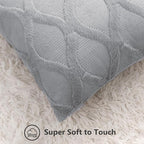decorUhome Spring Throw Pillow Covers 12x20 Inch Set of 2, Soft Plush Faux Fur Wool Lumbar Grey Accent Couch Pillow Covers for Modern Farmhouse Bed Sofa Living Room