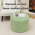 Ottoman Foot Rest Stuffed Round Boho Floor Poof Seating Armchair Ottoman Foot Stool Floor Cushion Bean Bag Pouf 18x18x14 Inch Desert Sage Green