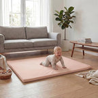 Baby Play Mat 50x50 Inches,1.3" Thick Padded Waterproof Floor Cushion & Playpen Mat with Vegan Leather,Non-Slip & Non-Toxic Nursery Rug for Infants, Toddlers & Kids(Pink)