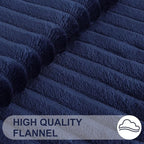 Simmore Decorative Spring Throw Pillow Covers 20x20 Set of 2, Soft Natural Plush Flannel Double-Sided Fluffy Couch Pillow Covers for Sofa Living Room, Navy Blue