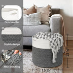 Goodpick Large Cotton Rope Basket, Blanket Basket Living Room 15.8"x15.8"x13.8" Baby Toy Storage, Woven Storage, Gray