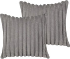 24x24 Pillow Covers, Decorative Faux Fur Throw Pillow Covers for Couch, Sofa Soft Fluffy Pillow Cover with Velvet Back for Living Room, Neutral Home Décor Accent for Bed - Dark Gray