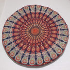 Indian Mandala Large Floor Pillow Home Car Bed Sofa Decor Cotton Floor Cushion Bohemian Meditation Pillow Case Ottoman Pouf Cover 35 x 35 Round Pouf, Decorative Mandala Pillow Sham