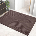 Sturdy Front Door Mat, Absorbent Muddy Dirt Resist Welcome Door Mats Outdoor Indoor, Stain and Fade Resistant, Non-Slip Backing Entry Mat Low Profile Doormat for Entryway, 47×32, Coffee