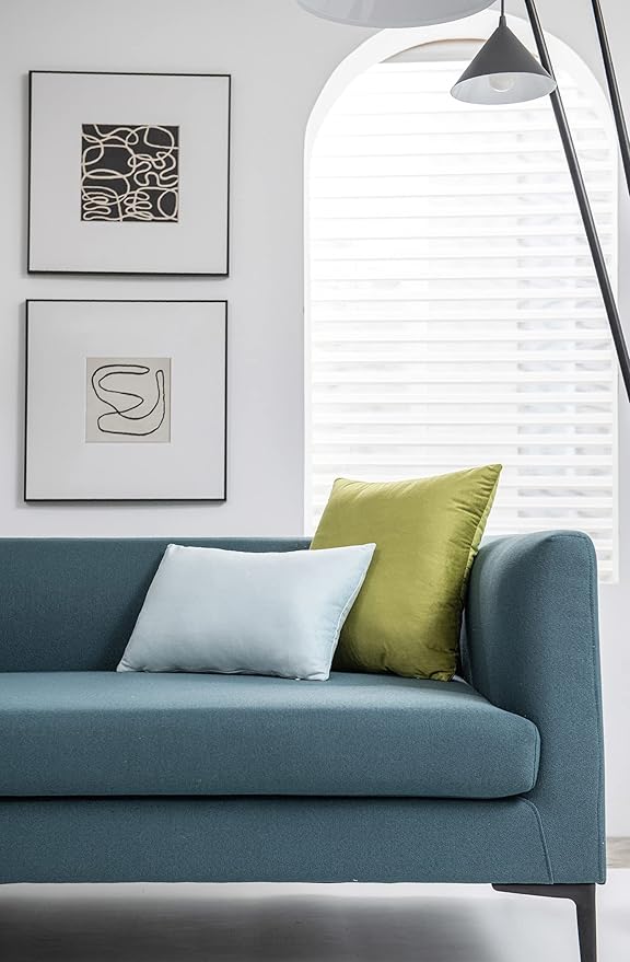 Euro Sham Covers 24x24 Chartreuse: Pack of 2 Cozy Soft Velvet Square Modern Luxury Decorative Throw Pillow Cases for Sofa Couch Living Room Bed Home Decor