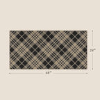 JTJ Vintage Indoor Entrance 2x4 Runner Rug - Easy Jute Woven Throw Rug for Indoor Outdoor Area, Non Slip Washable Kitchen Mat, Low Pile Black and White Geometric Aesthetic Decor