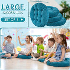 Jerify Floor Pillow Cushions Large Round Square Large Meditation Floor Pillow for Classroom Adult Meditation Picnic Party Seating Learning Daycare School(Round,Aquamarine,4 Pcs)