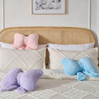 Bow Pillow Throw Pillows Butterfly Shaped Decorative Cute Pillows for Bed Sofa Cute Home Decor,Purple 14.5 * 12inch