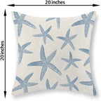 Navy Blue Starfish Pillow Covers 20x20 Set of 2 Coastal Throw Pillows Spring Summer Nautical Ocean Theme Beach Decorative Pillow Cases Farmhouse Outdoor Decor Cushion Case for Home Bedroom