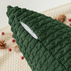Kevin Textile 14x24 Inch Pillow Cover 1 Pack Boho Christmas Decorative Soft Striped Corduroy Lumbar Farmhouse Color Accent Rectangle Cushion Case for Living Room Couch Sofa Bed, Dark Green