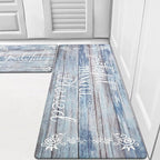 HEBE Anti Fatigue Kitchen Mat Set of 2 Non Slip Cushioned Kitchen Mats for Floor Waterproof Farmhouse Kitchen Rugs and Mats Set Comfort Standing Desk Mat Carpet for Sink,Office,Laundry