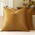 MIULEE Dark Gold Velvet Throw Pillow Covers 12x12 Inch Soft Solid Decorative Square Cushion Cases Modern Home Decor for Couch Sofa Bedroom