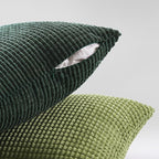 Topfinel Fall Pillow Covers Set of 4 Soft Corduroy Boho Strip Textured OliveGreen Pillow Covers Modern Farmhouse Cute Autumn Home Decor Green Living Room Sofa Couch Bed 40x40 cm