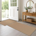 EARTHALL Area Rug Runner Sets 2x3 and 2x5 Ft Washable Kitchen Mats for Floor Non Slip Rubber Backed Kitchen Rugs Braided Indoor Floor Carpet for Entryway, Hallway, Kitchen, Bedroom, Orange/Tan/Brown