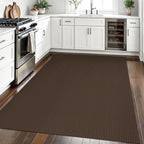EARTHALL Woven Area Rugs 5x7 Ft Washable Living Room Rugs Non Slip Rubber Backed Dining Room Rug Braided Bedroom Rugs Indoor Floor Carpet for Living Room, Bedroom, Dining Room,Brown
