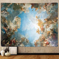 Sanzugh Retro Renaissance Tapestry, Vintage Greek Mythology Painting Art Ceiling Tapestries Wall Hanging for Bedroom College Dorm Living Room Office Decor 80X60, Unique Baroque Angel Poster Blanket