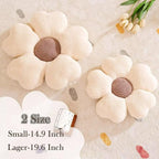 Flower Throw Pillow, Cute Flower Shaped Pillow Decorative Throw Pillow for Bed Couch, Soft Daisy Pillows Floor Seating Cushion Cushions (19.6 Inch Ivory+Brown)