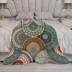 Bohemian Throw Blanket Colorful Vintage Floral Mandala Flower Aztec Boho Blanket for Sofa Bed Couch Chair Or Dorm 70"x80"