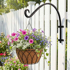 Heavy Duty Hanging Plant Bracket: 50lbs Weight Capacity - Black Metal Plant Hangers for Outside, 16 Inch Outdoor Wall Hooks for Large Bird Feeder, Lanterns, Wind Chimes, Flower Baskets