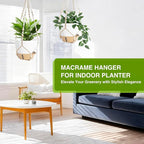 Set of 2 Hanging Planters for Indoor Plants with Self Watering Includes Hanging Pots and 2 Types Plant Hangers, Outdoor Hanging Baskets Holder for Home Garden, 10 Inch Oyster White