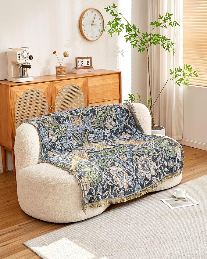 Erke Chair Recliner Cover Boho Throw Blanket Hippie Room Decor Wall Tapestry Outdoor Picnic Camping Rug Mattress Beach Towel Sofa Furniture Slipcover Bohemian 50”x70” The Bird and Strawberry