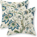 Blue Green Pillow Covers 20x20 Set of 2 Sage Green Chinoiserie Floral Throw Pillows Boho Vintage Flowers Decorative Pillowcase Outdoor Chinoiserie Decor Farmhouse Cushion Case for Couch Sofa