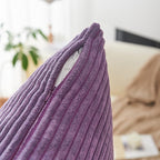 Home Brilliant Purple Pillow Covers 18x18 Striped Velvet Corduroy Decorative Throw Pillow Covers Set of 2 Throw Pillows for Couch Chair, 18 x 18 inch, Eggplant