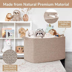 Goodpick 105L Large Woven Storage Basket, Rectangle Cotton Rope Basket for Blankets, Clothes, Oversized Toy Storage Organizer for Living Room, Nursery, 25"x16"x16", Brown