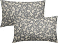 Grey Gray Pillow Covers 12x20 Set of 2 Vintage Floral Rustic Old Style Cute Flower Print Rectangle Decorative Outdoor Pillowcases Seasonal Farmhouse Throw Cushion Case Couch Sofa Bed Decor