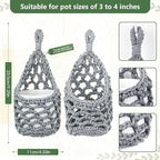 Macrame Wall Plant Hanger, Hanging Planter Basket Holder, Wall Planters for Indoor Plants, for Up to 4 Inch Pot (Grey, 4-Inch)