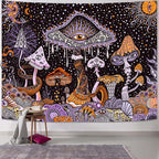Yeoiat Purple Mushroom Tapestry Hippie Tapestry for Bedroom Cute Tapestries Aesthetic Wall Tapestries Hanging for Bedroom Dorm Living Room 44×60 Inches