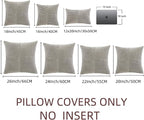 Fancy Homi 2 Packs Neutral Grey Decorative Throw Pillow Covers 20x20 Inch for Living Room Couch Bed Sofa, Farmhouse Boho Home Decor, Soft Corss Corduroy Patchwork Accent Square Cushion Case 50x50 cm